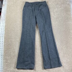 Vintage 70s Levis for Gals Flared Trousers Grey Wool High Waist Big E White Tab